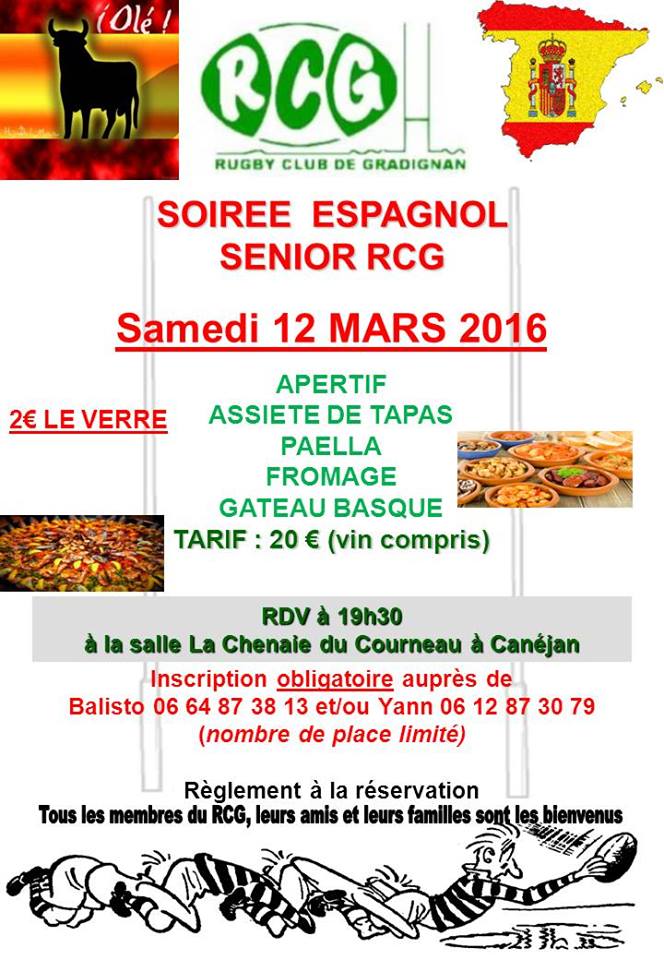 Soirée Espagnole le 12 Mars 2016